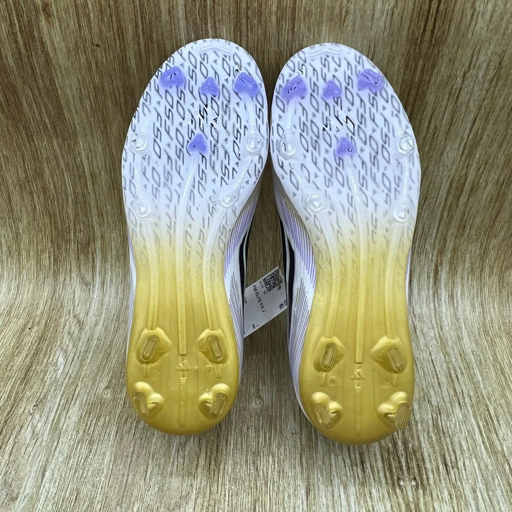 Adidas F50 Elite FG J Soccer Cleats Kid's Size 2.5 White Gold Purple JH7713 NEW